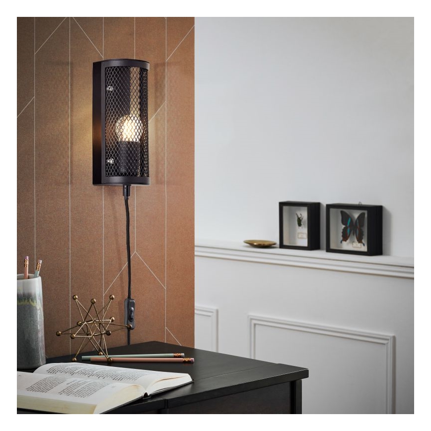 Brilliant - Φωτιστικό τοίχου MAZE 1xE27/40W/230V μαύρο