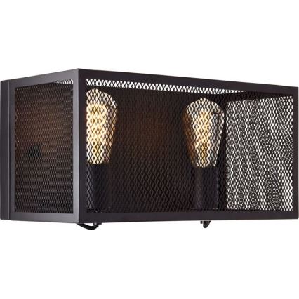 Brilliant - Φωτιστικό τοίχου MAZE 2xE27/40W/230V μαύρο