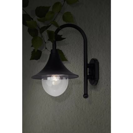 Brilliant - Φωτιστικό τοίχου εξωτερικού χώρου BERNA 1xE27/60W/230V IP44 μαύρο