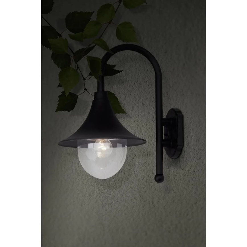 Brilliant - Φωτιστικό τοίχου εξωτερικού χώρου BERNA 1xE27/60W/230V IP44 μαύρο