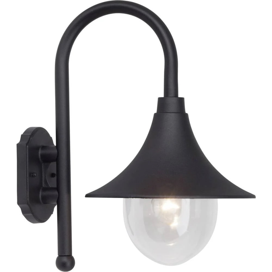 Brilliant - Φωτιστικό τοίχου εξωτερικού χώρου BERNA 1xE27/60W/230V IP44 μαύρο
