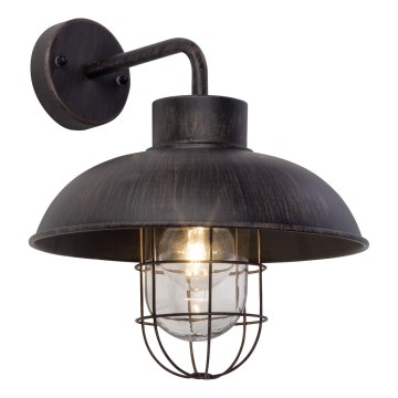 Brilliant - Φωτιστικό τοίχου εξωτερικού χώρου PORTLAND 1xE27/60W/230V μαύρο/πατίνα