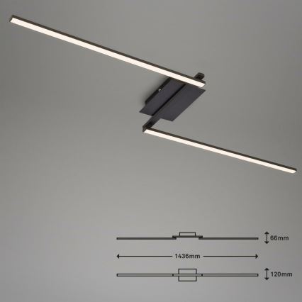 Brilo 3500-015 - LED Πλαφονιέρα οροφής STAFF 2xLED/6W/230V μαύρο