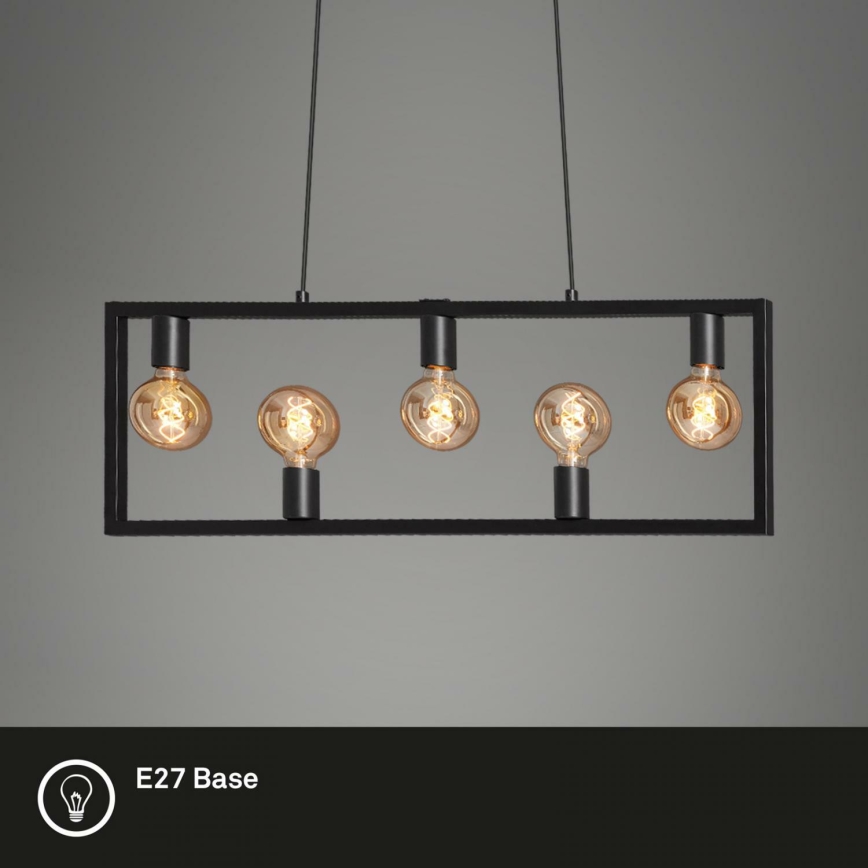 Brilo 4028-055 - Κρεμαστό φωτιστικό οροφής ράγα KOTAK VINTAGE 5xE27/40W/230V