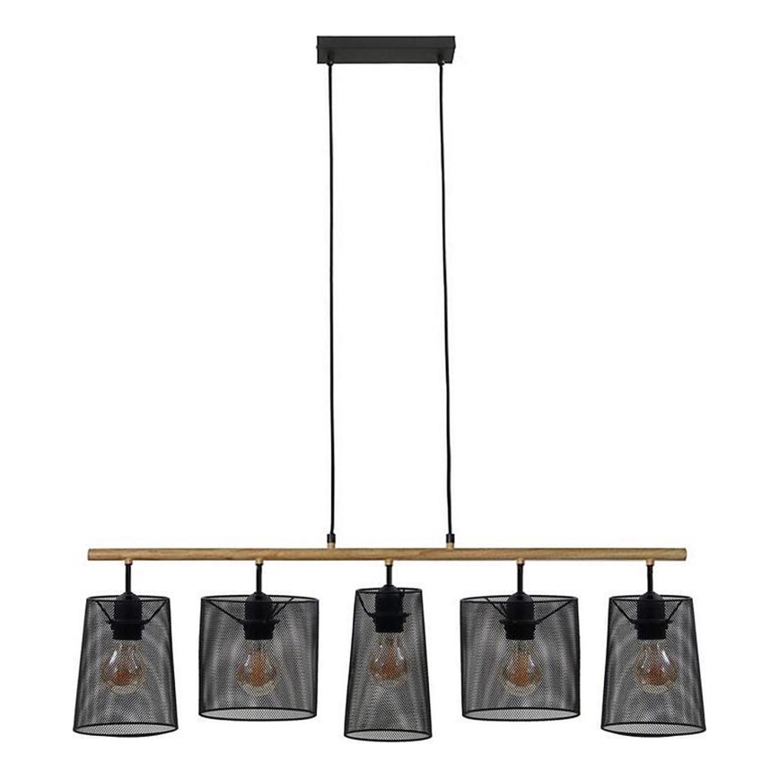 Brilo 4078-054 - Κρεμαστό φωτιστικό με καλώδιο WOOD & STYLE 5xE27/60W/230V