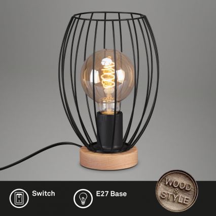 Brilo - Eπιτραπέζιο φωτιστικό WAKTU 1xE27/25W/230V Καουτσουκόδεντρο