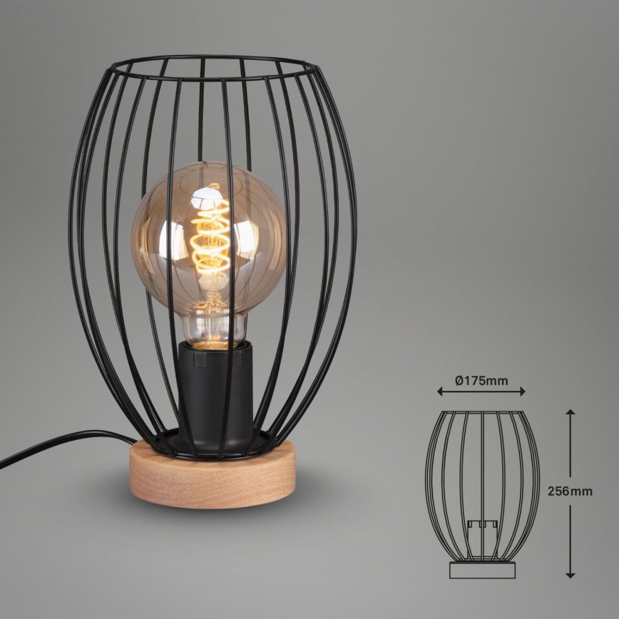 Brilo - Eπιτραπέζιο φωτιστικό WAKTU 1xE27/25W/230V Καουτσουκόδεντρο