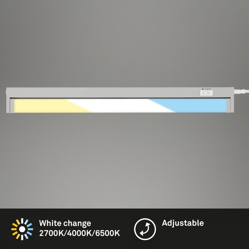 Brilo - Φωτιστικό LED για κάτω ντουλάπια, 6W/230V, 2700/4000/6500K, 54,5 cm, ασημί