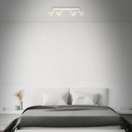 Brilo - Φωτιστικό σποτ RETRO 4xE14/25W/230V λευκό