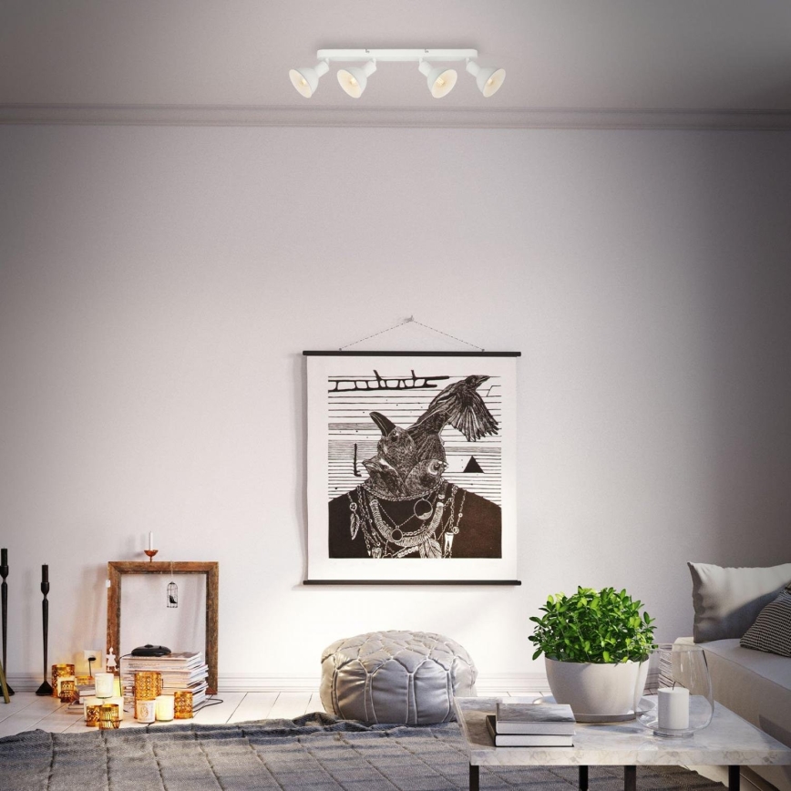 Brilo - Φωτιστικό σποτ RETRO 4xE14/25W/230V λευκό