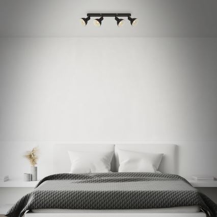 Brilo - Φωτιστικό σποτ RETRO 4xE14/25W/230V μαύρο