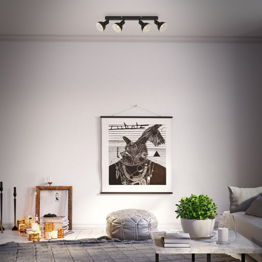 Brilo - Φωτιστικό σποτ RETRO 4xE14/25W/230V μαύρο