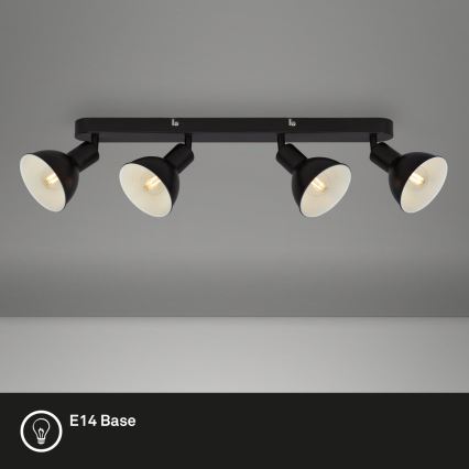 Brilo - Φωτιστικό σποτ RETRO 4xE14/25W/230V μαύρο