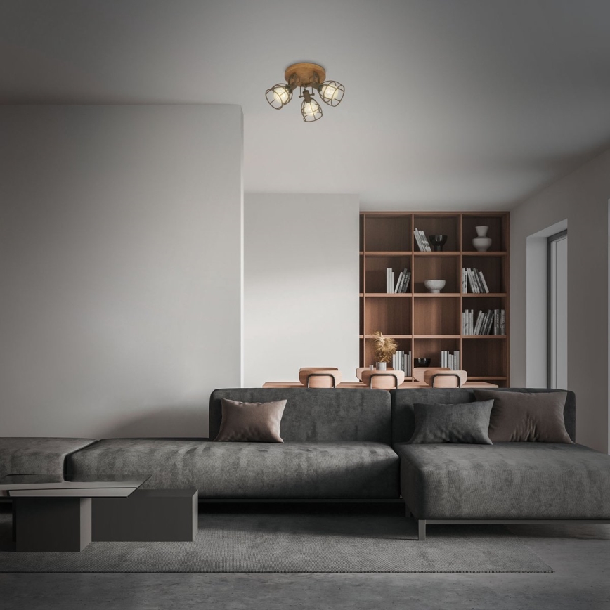 Brilo - Φωτιστικό σποτ VINTAGE 3xE27/25W/230V