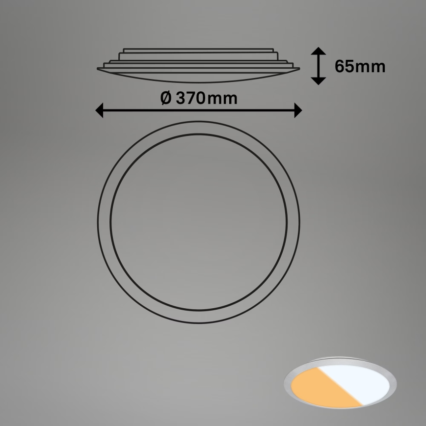 Brilo - LED Φωτιστικό οροφής για μπάνιο CTS LED/21W/230V 3000/4000K IP44 διάμ. 37 cm ματ χρώμιο