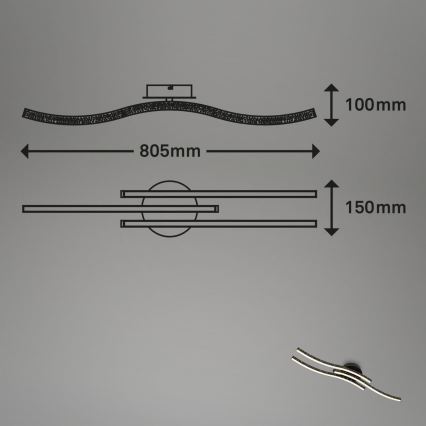 Brilo - Φωτιστικό οροφής LED LED/19W/230V 3000K μαύρο