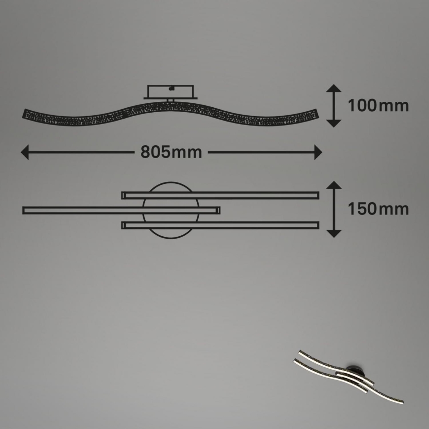 Brilo - Φωτιστικό οροφής LED LED/19W/230V 3000K μαύρο