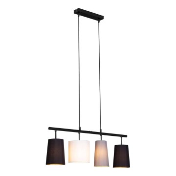 Brilo - Κρεμαστό φωτιστικό με καλώδιο 4xE27/40W/230V μαύρο/γκρι/λευκό