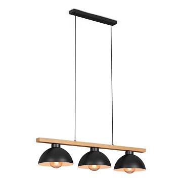 Brilo - Κρεμαστό φωτιστικό οροφής 3xE27/40W/230V Καουτσουκόδεντρο