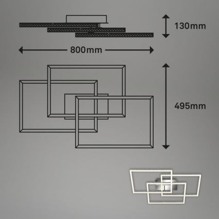 Brilo - LED Dimmable φωτιστικό οροφής FRAME LED/57W/230V 3000K ματ χρώμιο