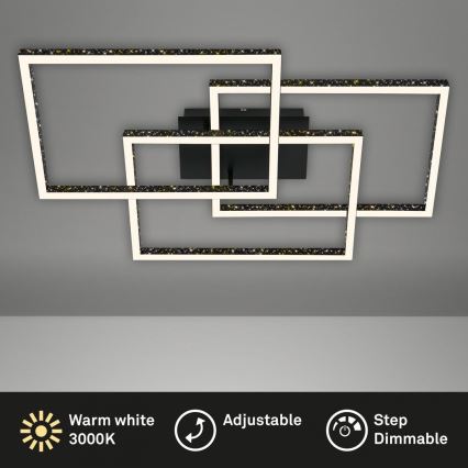 Brilo - LED Dimmable φωτιστικό οροφής FRAME LED/57W/230V 3000K μαύρο