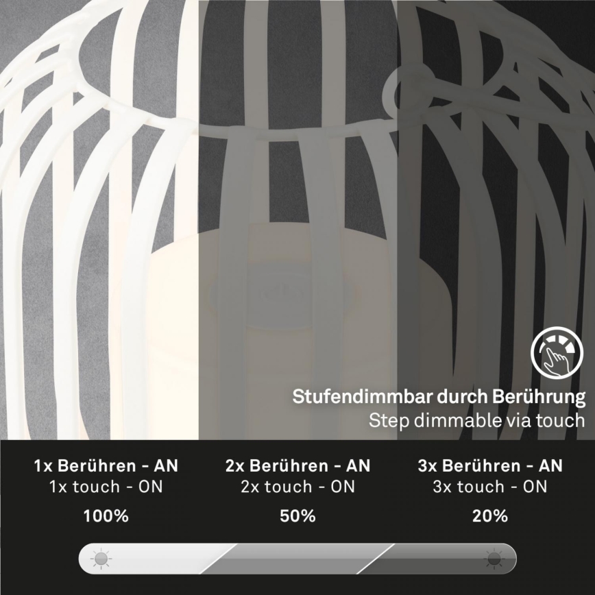 Brilo - LED Dimmable επαναφορτιζόμενο επιτραπέζιο φωτιστικό εξωτερικού χώρου LED/2W/5V IP44 λευκό