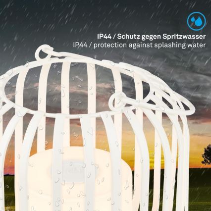 Brilo - LED Dimmable επαναφορτιζόμενο επιτραπέζιο φωτιστικό εξωτερικού χώρου LED/2W/5V IP44 λευκό