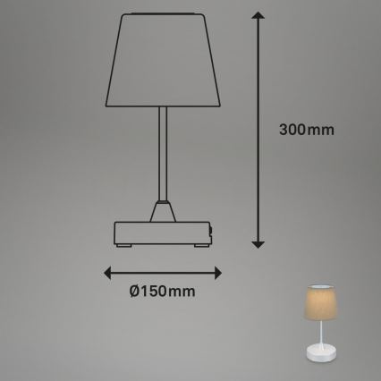 Brilo - LED Dimming επαναφορτιζόμενο Εξωτερικού χώρου Επιτραπέζιο φωτιστικό LED/3W/5V IP44 ασημί/μπεζ