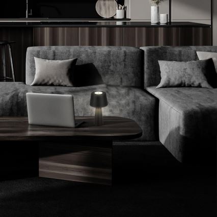 Brilo - LED Dimmable επαναφορτιζόμενο επιτραπέζιο φωτιστικό εξωτερικού χώρου LED/3,5W/5V IP44 μαύρο