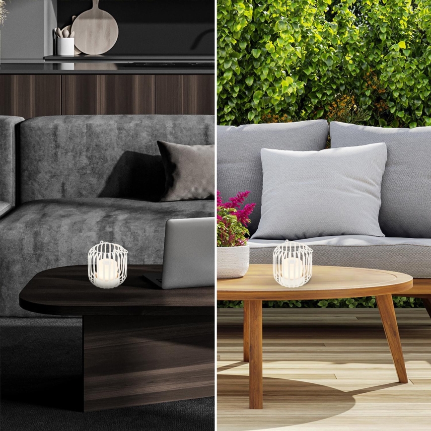 Brilo - LED Dimmable επαναφορτιζόμενο επιτραπέζιο φωτιστικό εξωτερικού χώρου LED/2W/5V IP44 λευκό