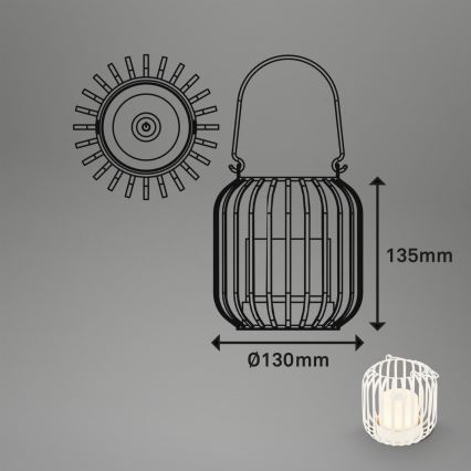 Brilo - LED Dimmable επαναφορτιζόμενο επιτραπέζιο φωτιστικό εξωτερικού χώρου LED/2W/5V IP44 λευκό
