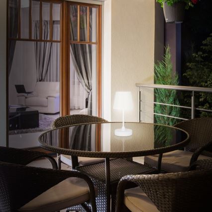 Brilo - LED Dimming rechargeable Εξωτερικού χώρου Επιτραπέζιο φωτιστικό LED/3W/5V IP44 λευκό