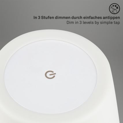 Brilo - LED Dimming rechargeable Εξωτερικού χώρου Επιτραπέζιο φωτιστικό LED/3W/5V IP44 λευκό