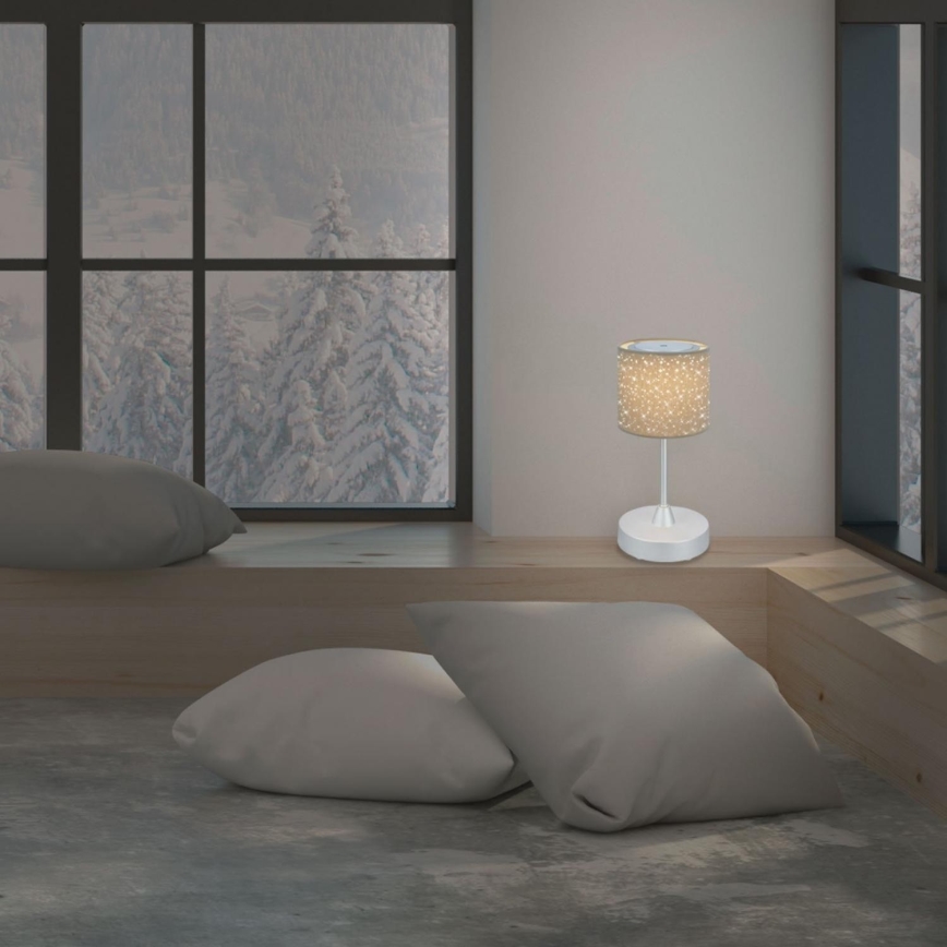 Brilo - LED Dimming rechargeable Εξωτερικού χώρου Επιτραπέζιο φωτιστικό LOLE LED/3W/5V IP44 ασημί/μπεζ