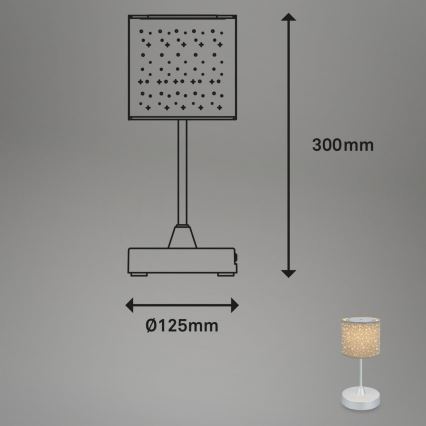 Brilo - LED Dimming rechargeable Εξωτερικού χώρου Επιτραπέζιο φωτιστικό LOLE LED/3W/5V IP44 ασημί/μπεζ