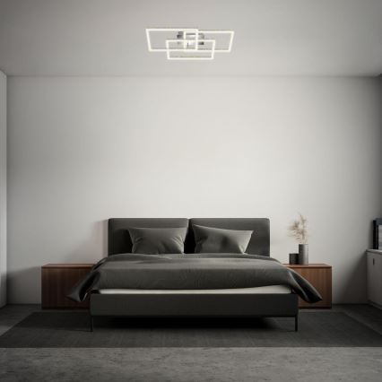 Brilo - LED Dimmable φωτιστικό οροφής FRAME LED/57W/230V 3000K ματ χρώμιο