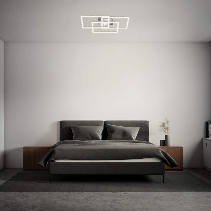 Brilo - LED Dimmable φωτιστικό οροφής FRAME LED/57W/230V 3000K ματ χρώμιο