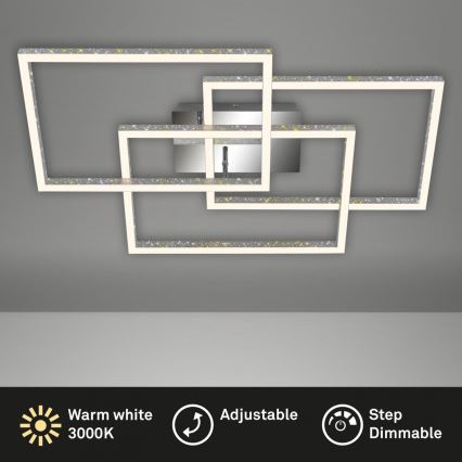 Brilo - LED Dimmable φωτιστικό οροφής FRAME LED/57W/230V 3000K ματ χρώμιο