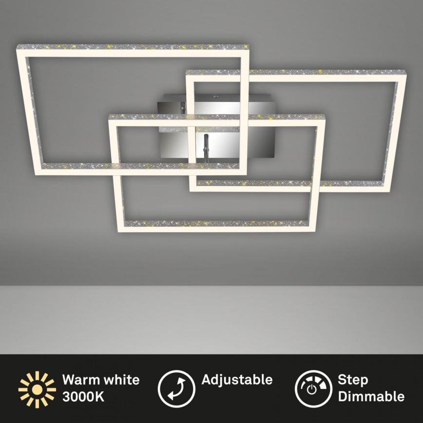 Brilo - LED Dimmable φωτιστικό οροφής FRAME LED/57W/230V 3000K ματ χρώμιο