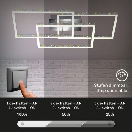Brilo - LED Dimmable φωτιστικό οροφής FRAME LED/57W/230V 3000K ματ χρώμιο
