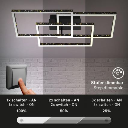Brilo - LED Dimmable φωτιστικό οροφής FRAME LED/57W/230V 3000K μαύρο