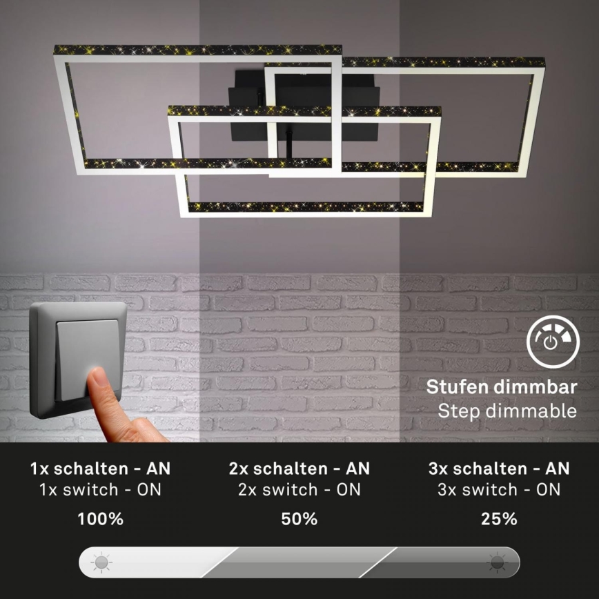 Brilo - LED Dimmable φωτιστικό οροφής FRAME LED/57W/230V 3000K μαύρο
