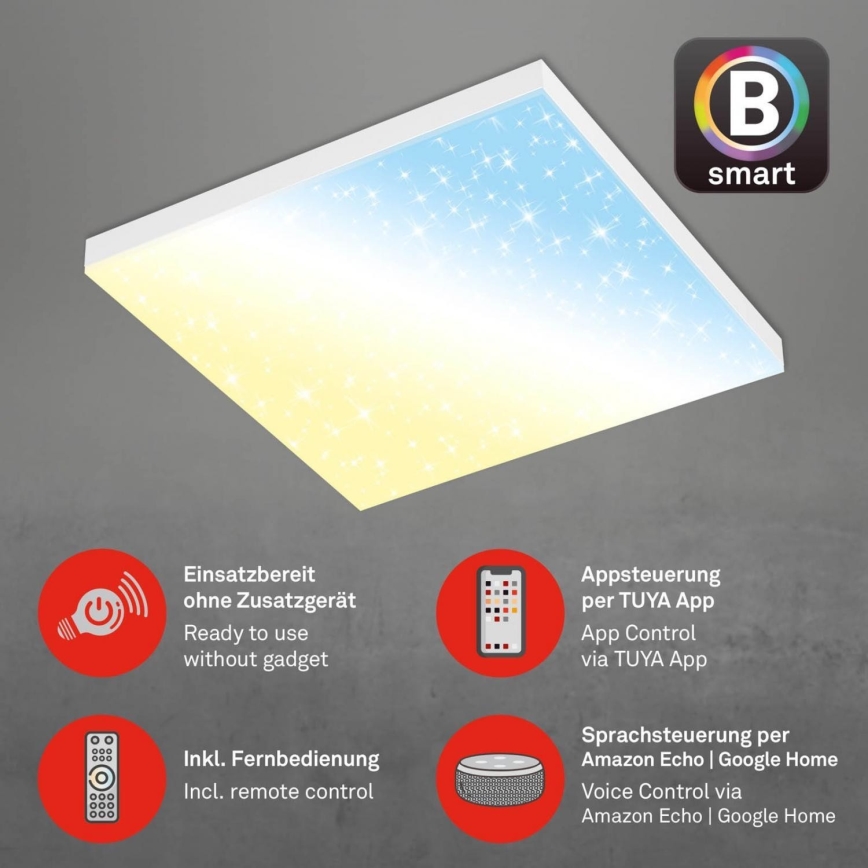 Brilo - LED Dimmable φωτιστικό οροφής FRAMELESS LED/24W/230V 3000-6500K Wi-Fi Tuya + τηλεχειριστήριο