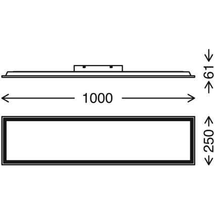 Brilo - LED Dimmable φωτιστικό οροφής PIATTO LED/24W/230V 3000-6500K 100x25 cm + τηλεχειριστήριο