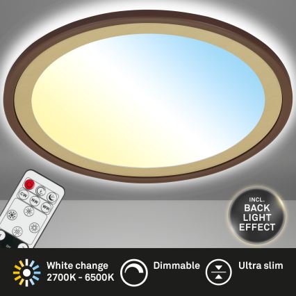 Brilo - LED Dimmable φωτιστικό οροφής SLIM LED/22W/230V 2700-6500K + τηλεχειριστήριο