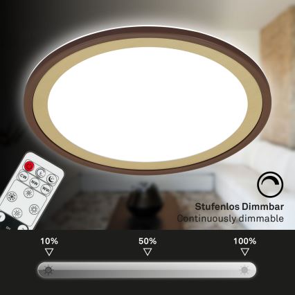 Brilo - LED Dimmable φωτιστικό οροφής SLIM LED/22W/230V 2700-6500K + τηλεχειριστήριο