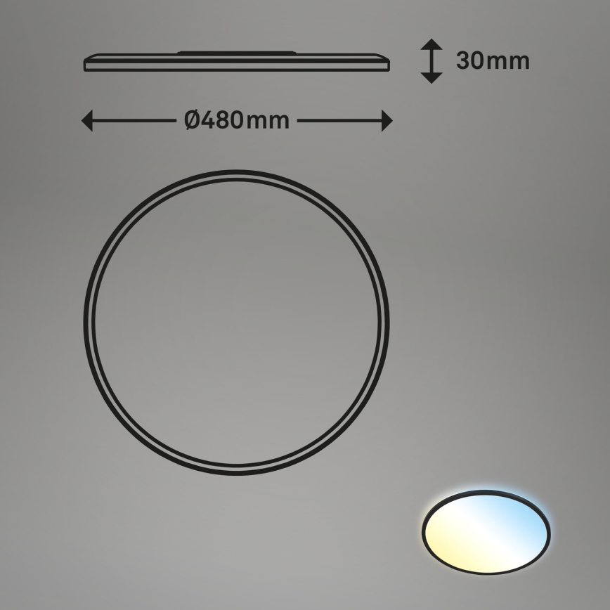 Brilo - LED Dimmable φωτιστικό οροφής SLIM LED/31W/230V 2700-6500K + τηλεχειριστήριο