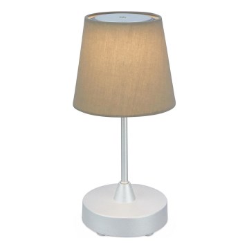Brilo - LED Dimming επαναφορτιζόμενο Εξωτερικού χώρου Επιτραπέζιο φωτιστικό LED/3W/5V IP44 ασημί/μπεζ