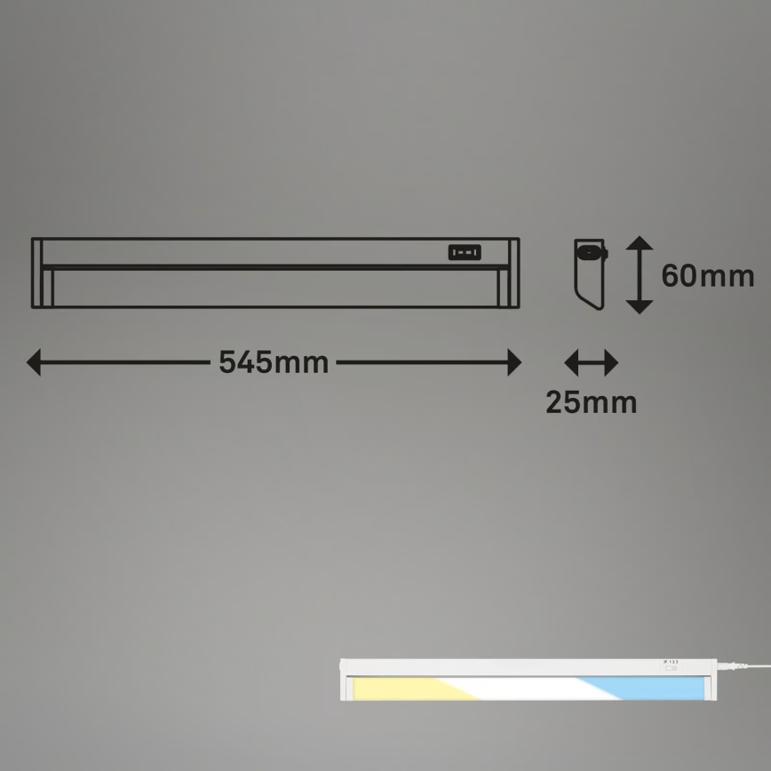 Brilo - LED φωτιστικό κάτω ντουλαπιών LED/6W/230V 2700/4000/6500K 54,5 cm λευκό
