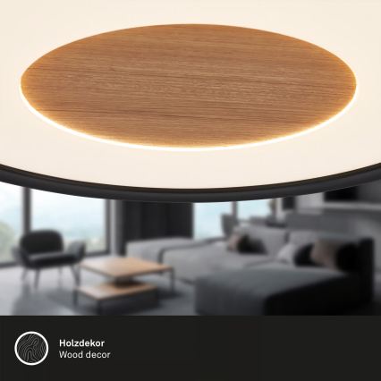 Brilo - LED φωτιστικό οροφής SUFIT WOOD LED/18W/230V 3000K Ø 29 εκ.